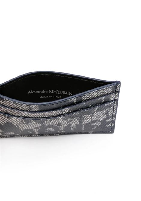 Blue McQueen Graffiti Card Holder - ALEXANDER MCQUEEN - Russocapri